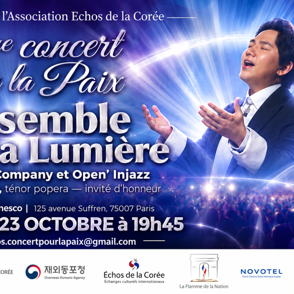 Affiche du 18e Concert pour la Paix – Ensemble vers la Lumière, le 23 octobre 2026 à la Maison de l’UNESCO à Paris