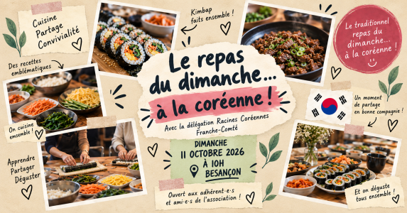 Le repas du dimanche… à la coréenne ! en Franche-comté