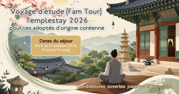 Voyage gratuit : Templestay 2026 en Corée pour les adoptés