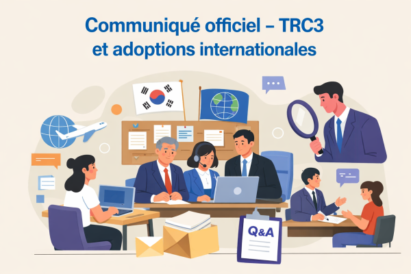 Communiqué officiel – TRC3 et adoptions internationales